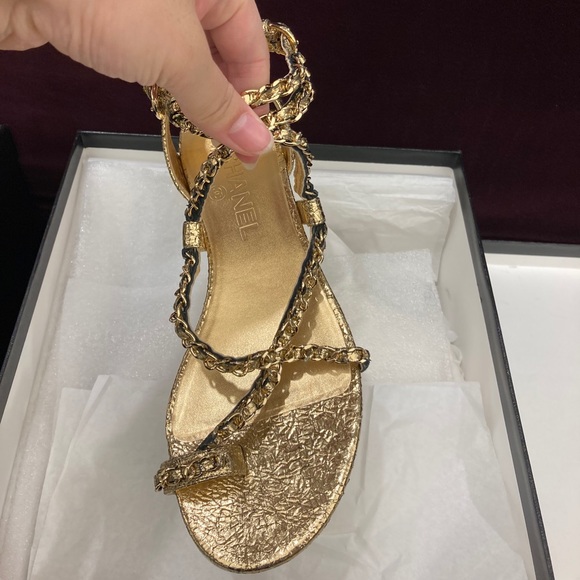 CHANEL Gold Chain Sandals - Picture 2 of 2